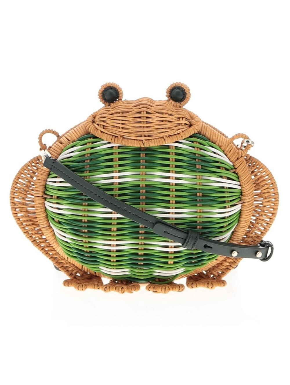 NEW KATE SPADE HOPPKINS WICKER FROG BAG - Picture 2 of 9